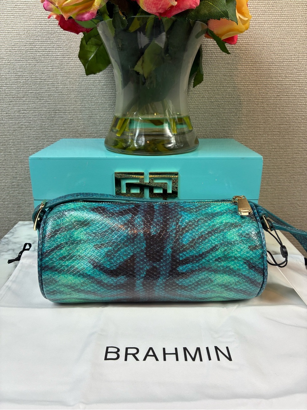 Brahmin Blue Mariner Billie Shoulder Bag - NWT & Dustbag 🔥 RARE Design